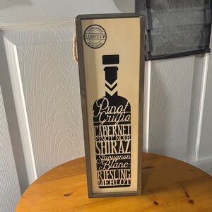 Uncorked Wine Bottle Decorative Light-Up Box NWT